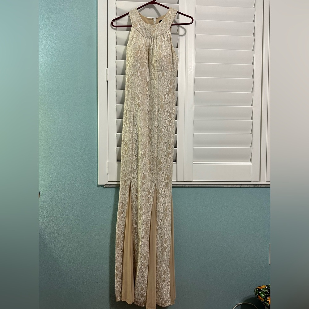 Cream prom dress